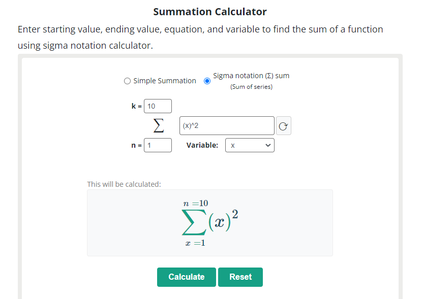 summation notation